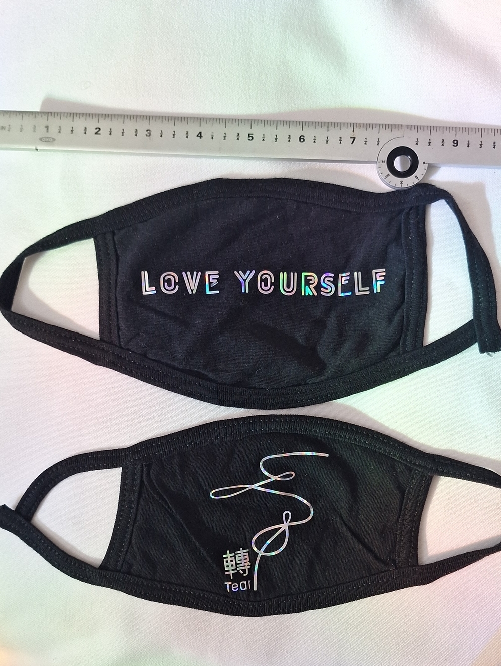 BTS 'Love Yourself' Black Cloth Face Masks amd Luggage TQG